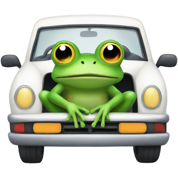 Frog in a car emoji