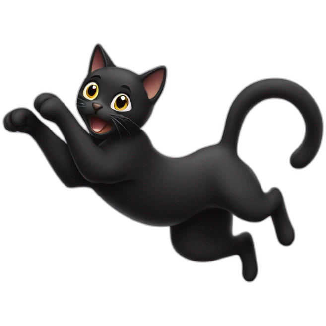 black cat jump emoji