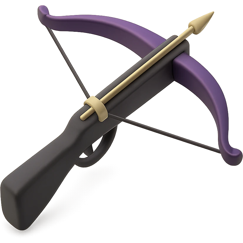 Purple cross bow emoji