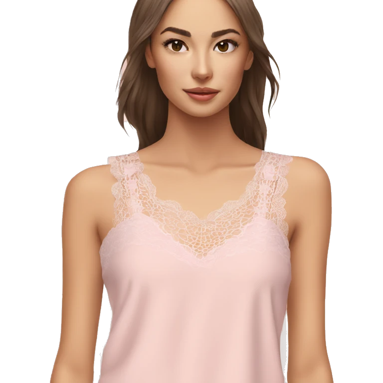 light pink top with lace emoji