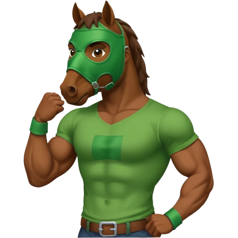 horse with green mask and shirt emoji