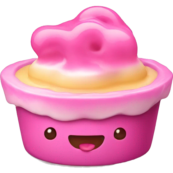 puding with pink emoji