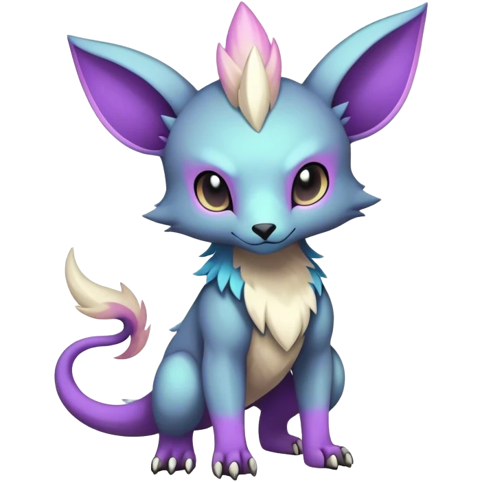 cool colorful dark pastel edgy fantasy animal hybrid Fakemon full body emoji