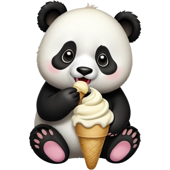 Panda eating ice cream emoji