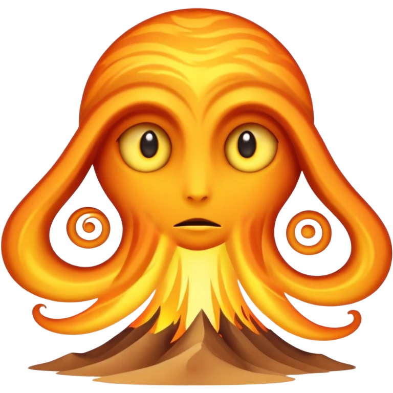 A desert mirage entity that appears as a shimmering, ever-shifting silhouette with eyes of swirling heat distortion, capable of creating duplicate illusions of itself that can solidify briefly to attack. emoji