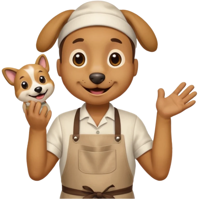 hombre vestido de perro vendedor  emoji