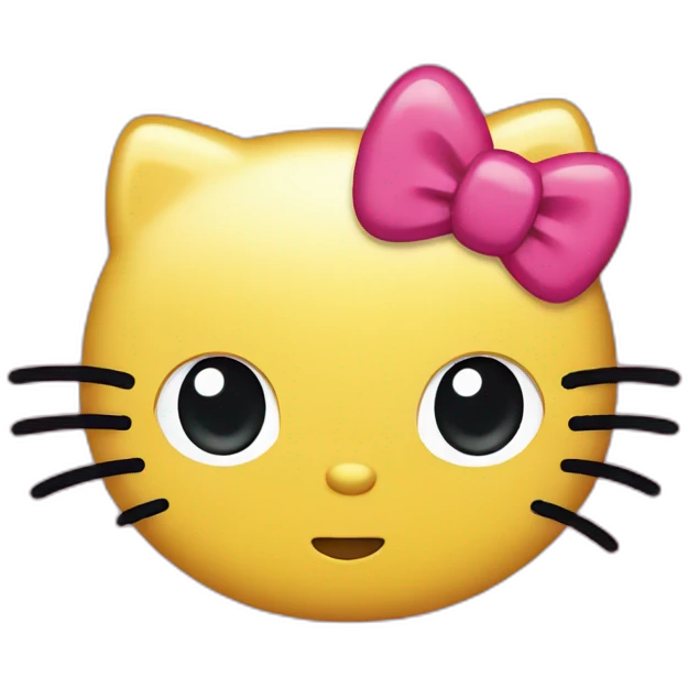 Hello kitty with invisible bow and hair emoji