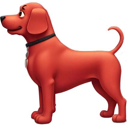 Clifford the big red dog next to a small dog emoji