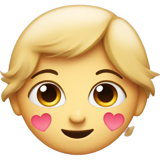 shy side eye with hearts in love emoji