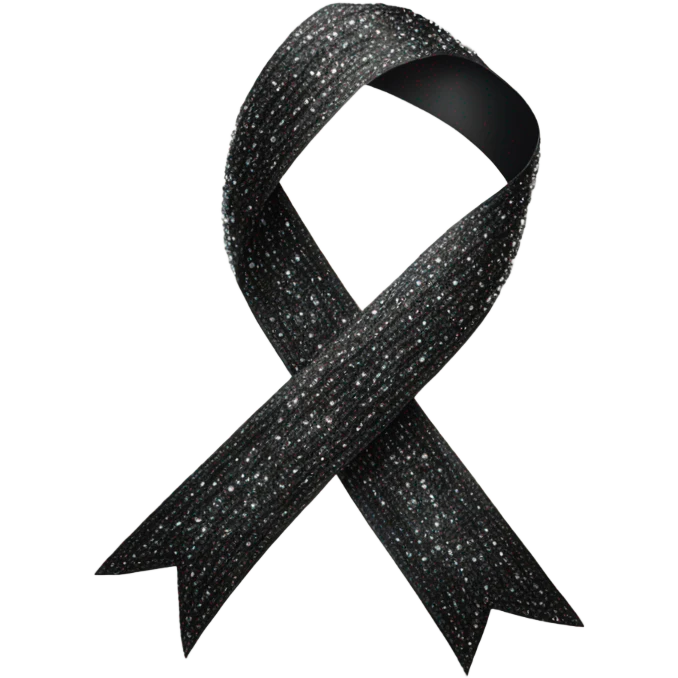 Black ribbon with sparkly diamonds on it emoji