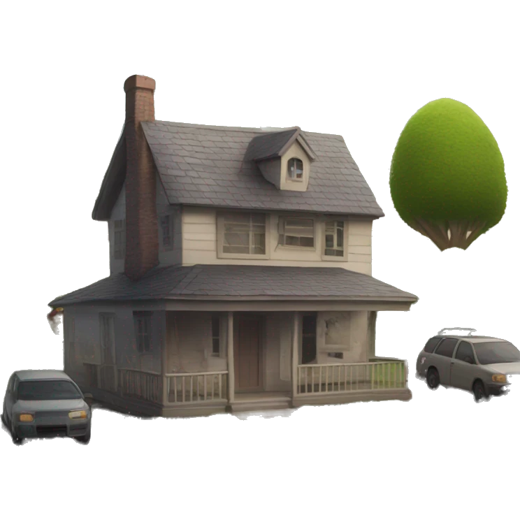 TRAP HOUSE WITH ROCKSTAR GUITARE sign on the roof emoji