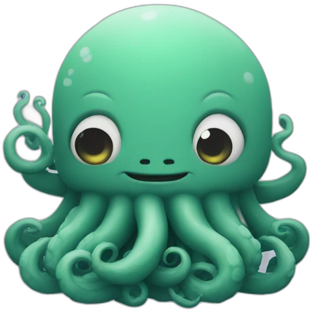 Cute kraken cute face praying with all his faith emoji