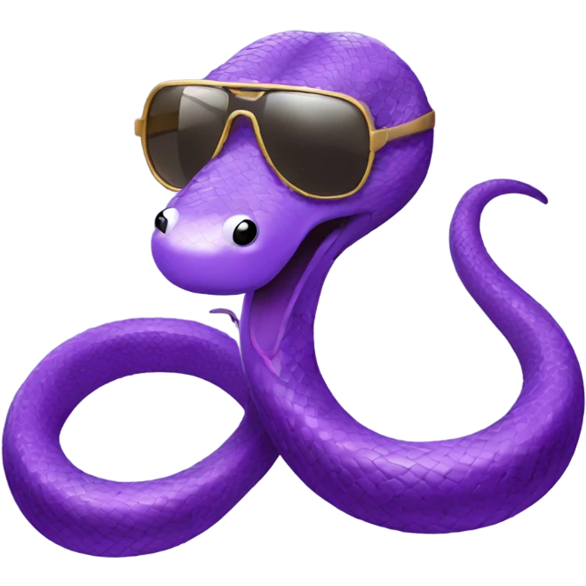 Purple snake with aviator sunglasses emoji