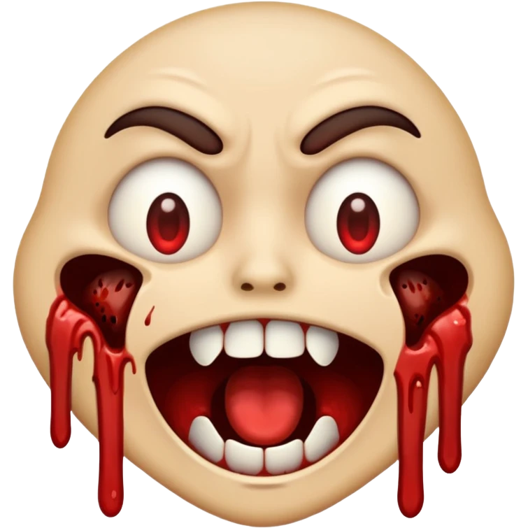 A emoji who is scary with blood emoji