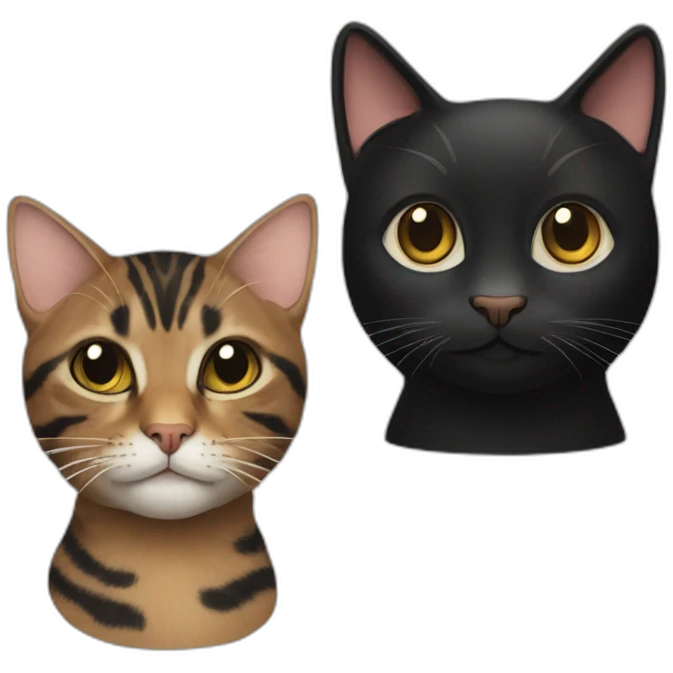 Tabby cat and black cat emoji