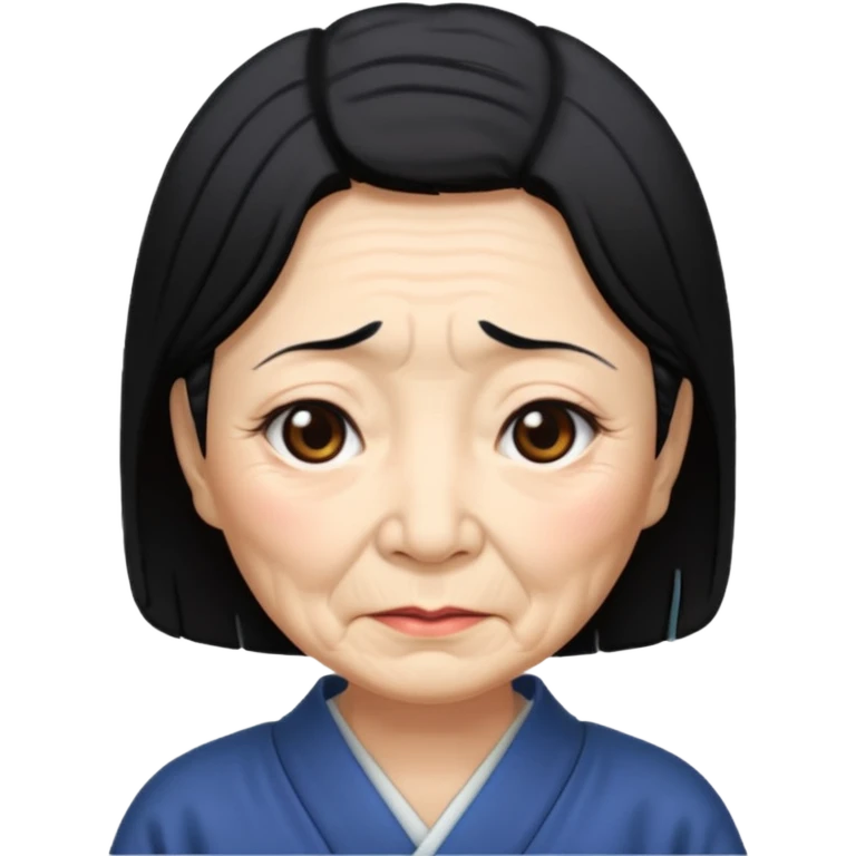 old japanese women with black hair emoji