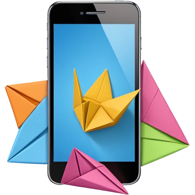 Un smartphone origami emoji