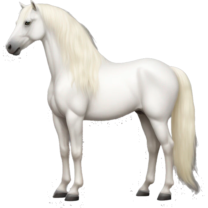 Realistic albino horse full body emoji