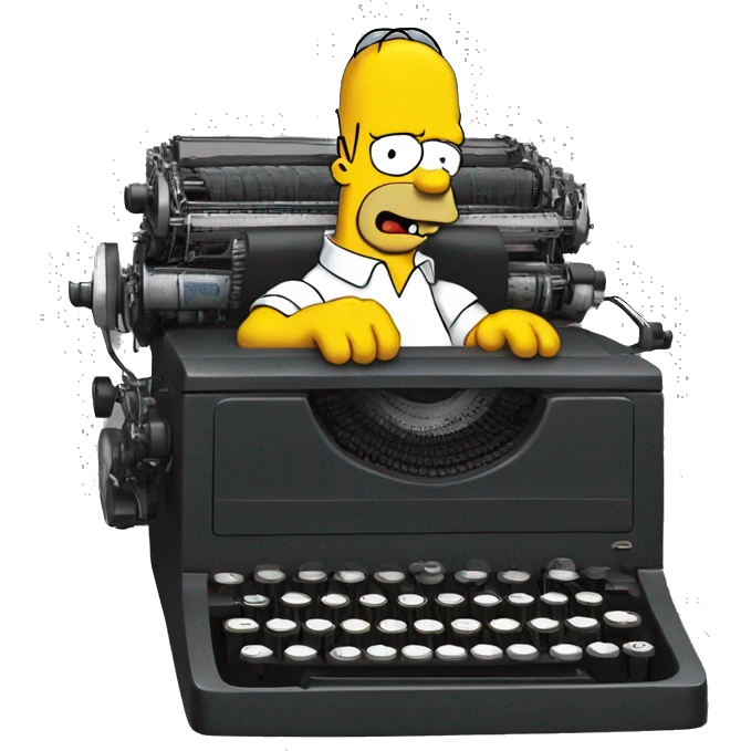 Homer Simpson using old typewriters emoji