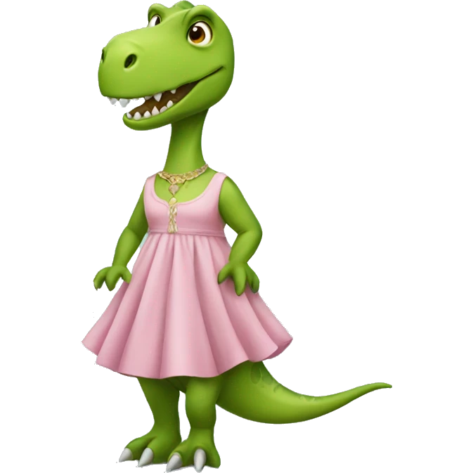 Dinosaur in dress emoji