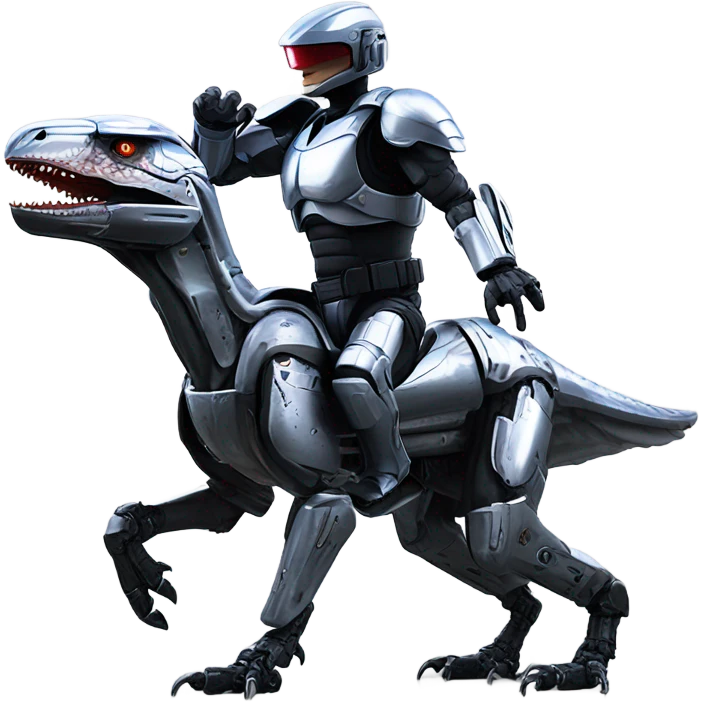 Robocop on a raptor emoji