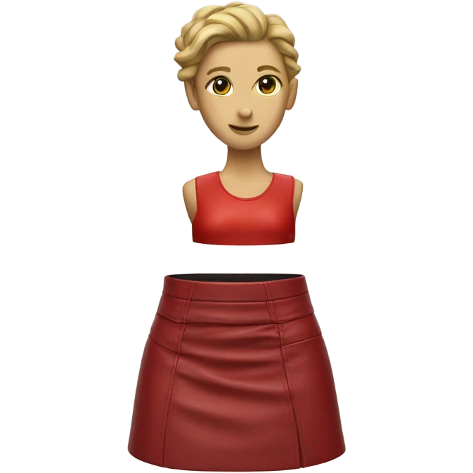 Red leather mini skirt isolated emoji