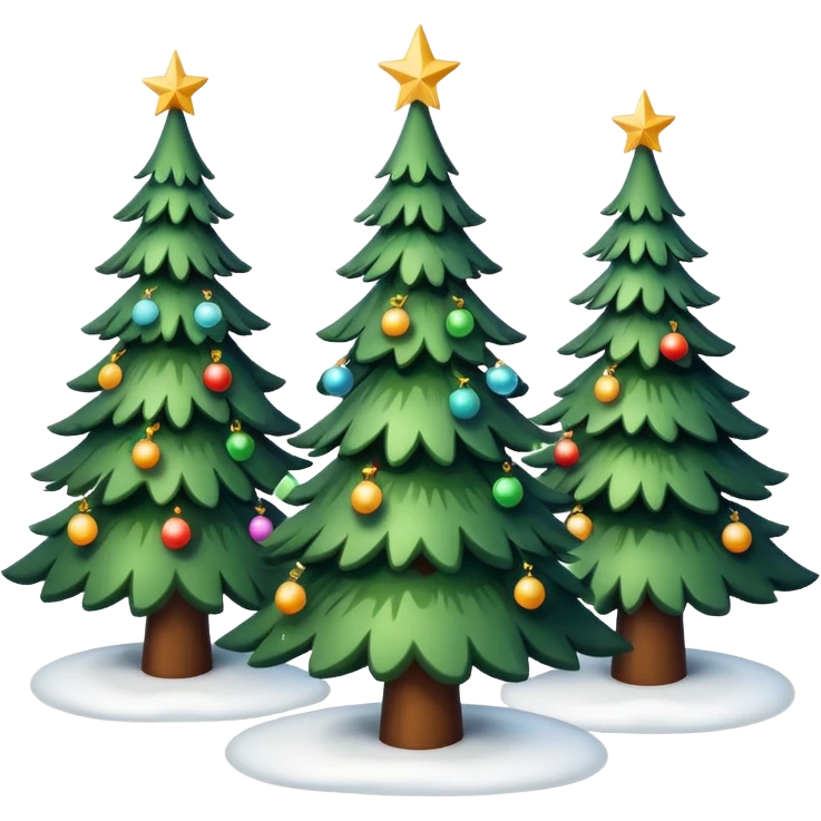 10 Snowy Christmas trees emoji