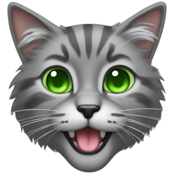 grey-hairy-cat-with-green-eyes-tongue-out emoji