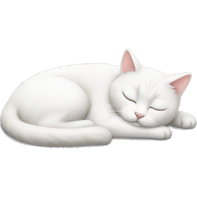 White cat sleeping  emoji