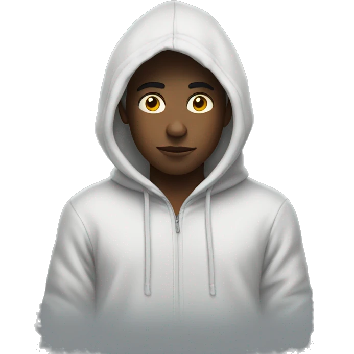 mysterious boy in hoodie saying Realy emoji