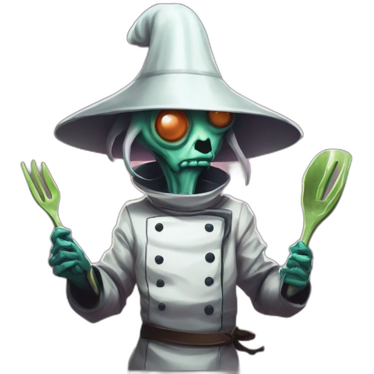 alien chef scifi roguelike rpg style inspired by slay the spire digital art emoji