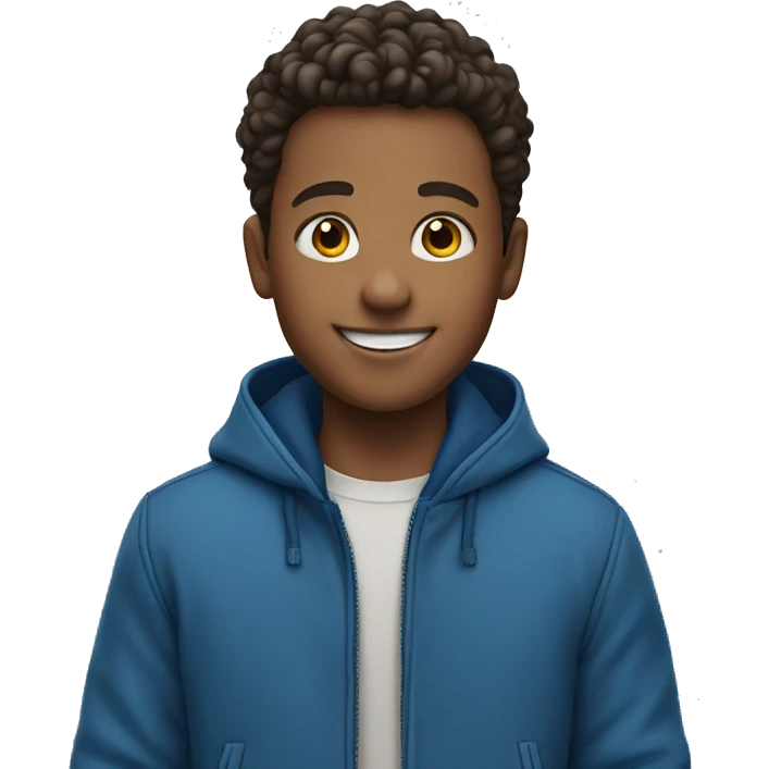 smiling boy in blue jacket emoji
