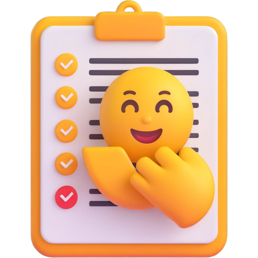 checklist icon, 3D emoji style emoji