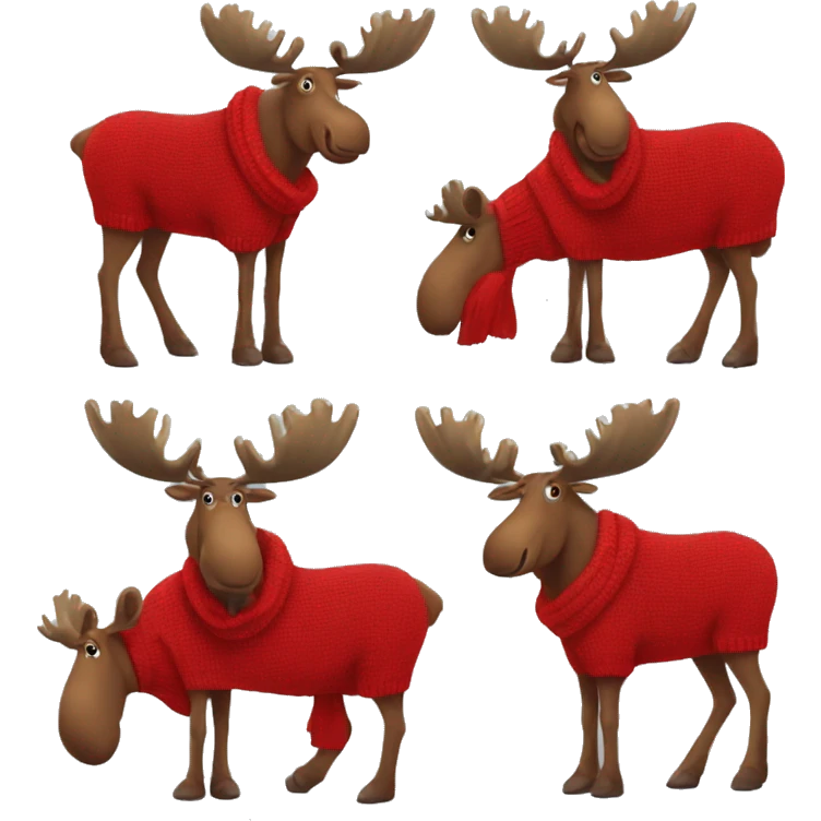 Moose wearing a red turtleneck sweater  emoji