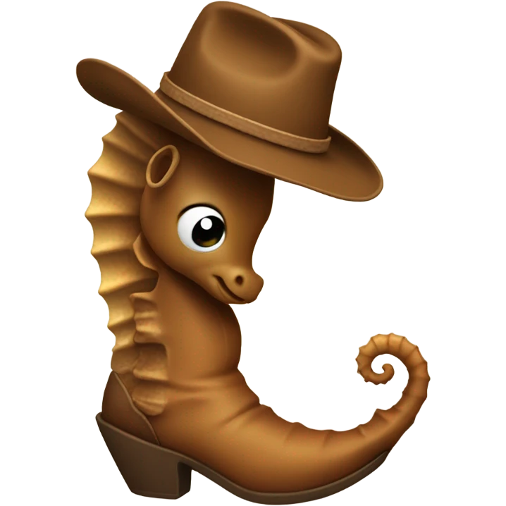 Seahorse wearing cowboy boots emoji