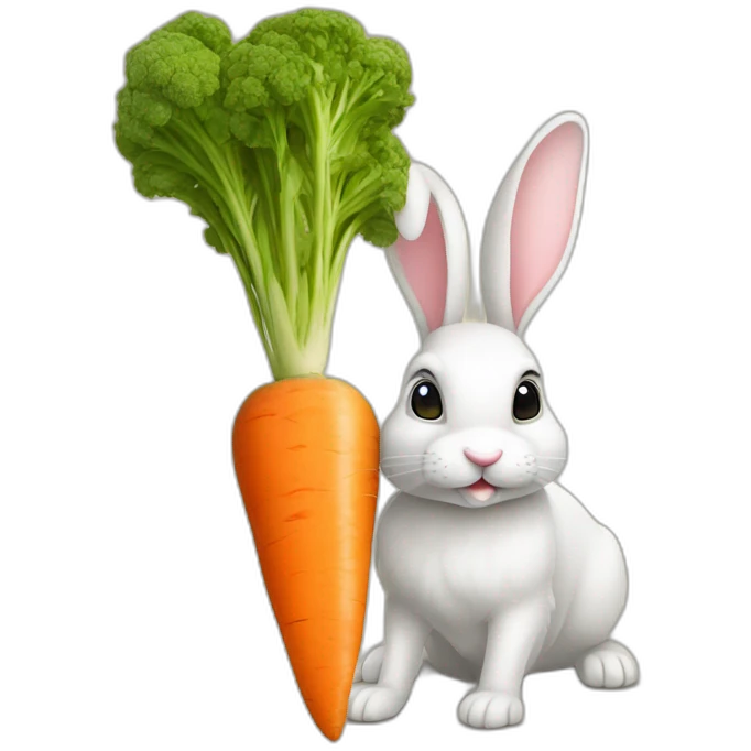 Lapin sur carotte emoji