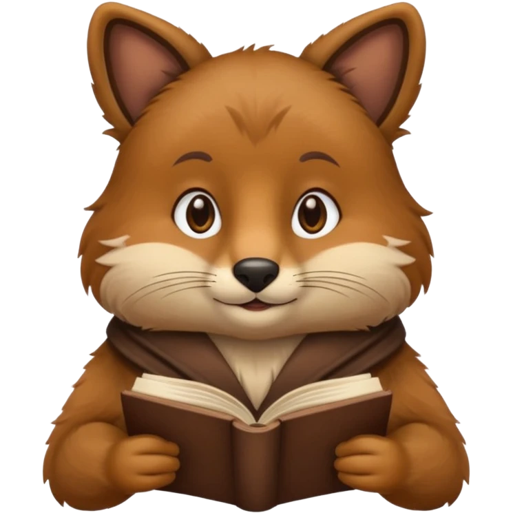 animal reading books emoji