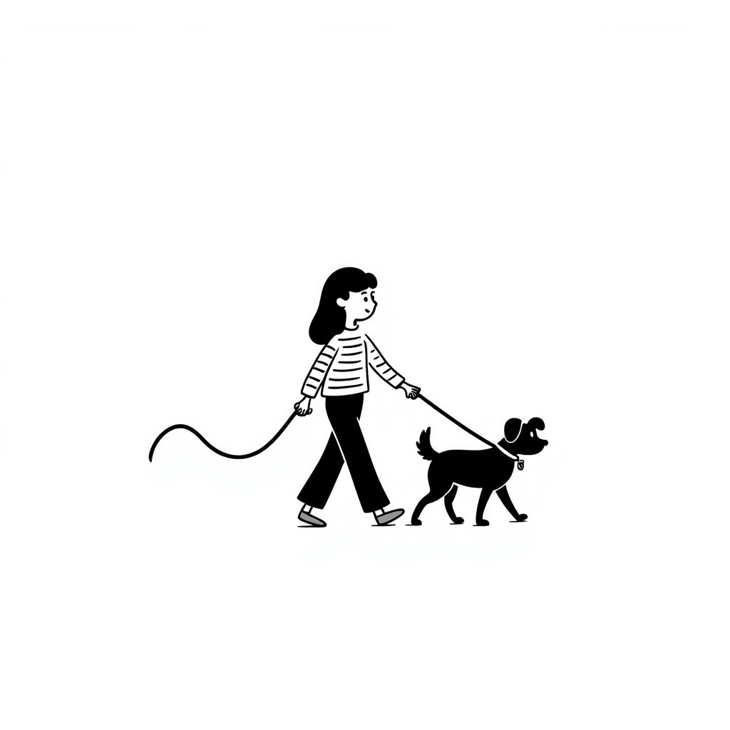 girl walking with her dog on a leash emoji