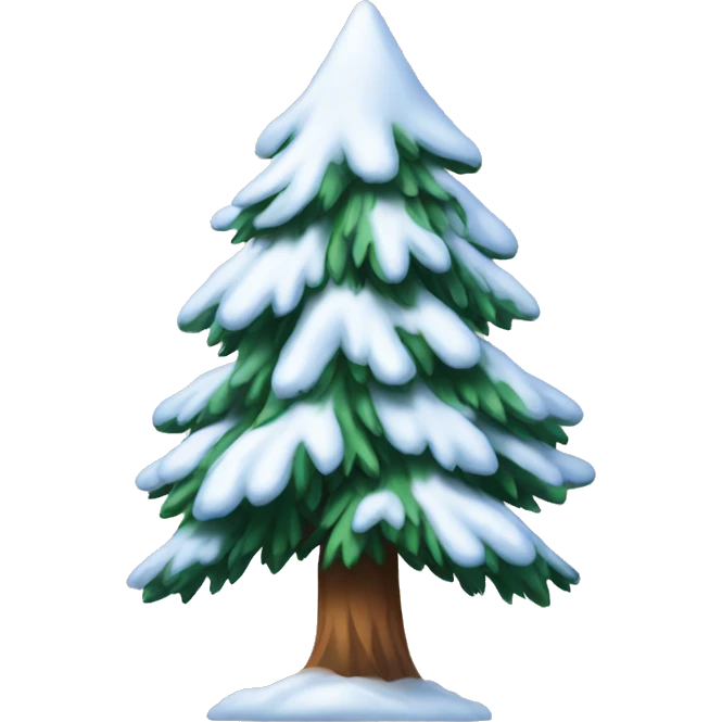 Snow on pine tree emoji