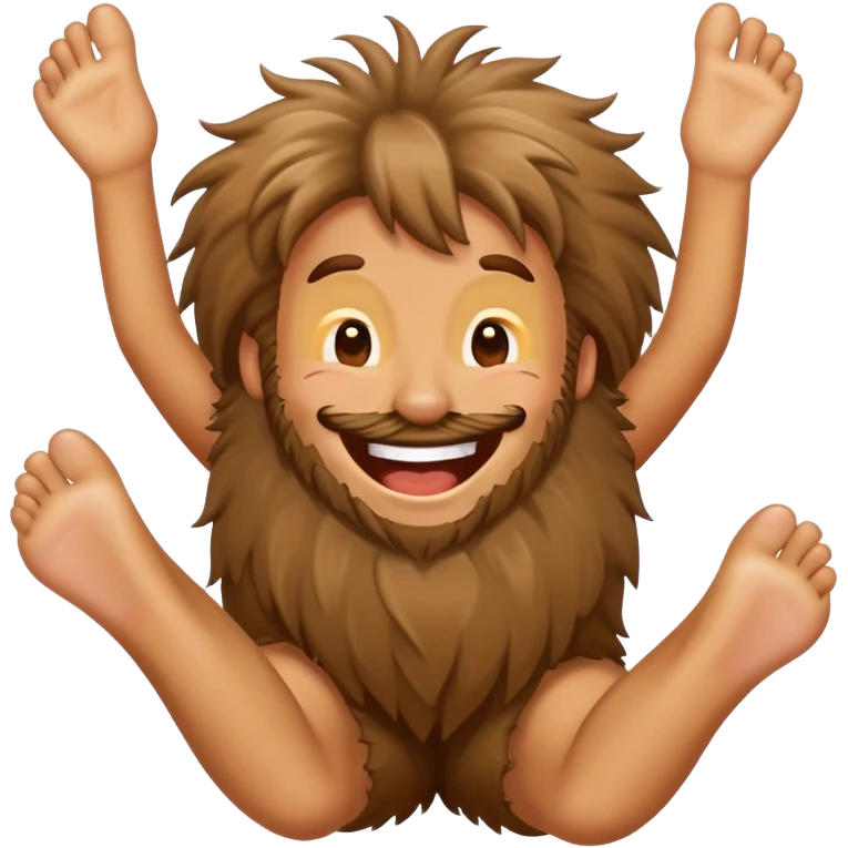 Laughing hairy legs emoji