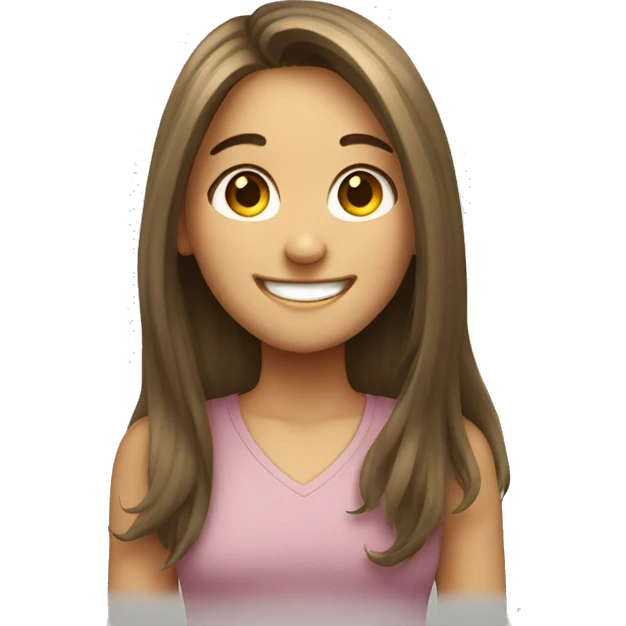 smiling girls with long hair emoji