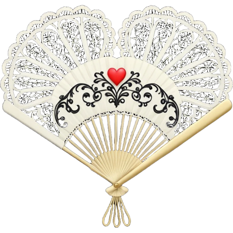heart with gothic lace fan emoji