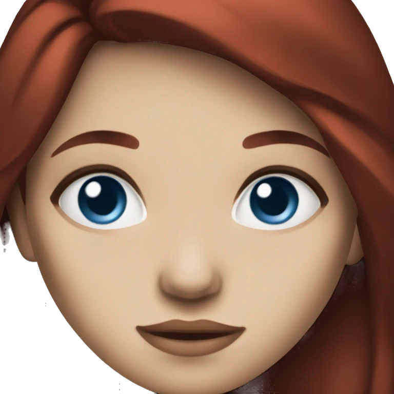 blue eyed girl dark red hair emoji