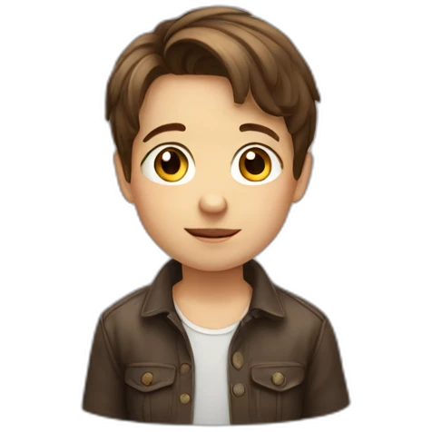 little boy child with brown hair emoji