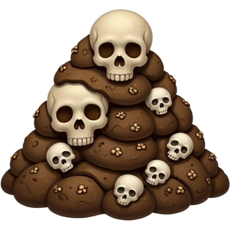 poop emoji with bones and skulls emoji
