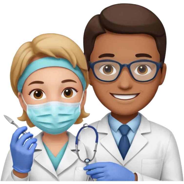 Dentist with patient emoji