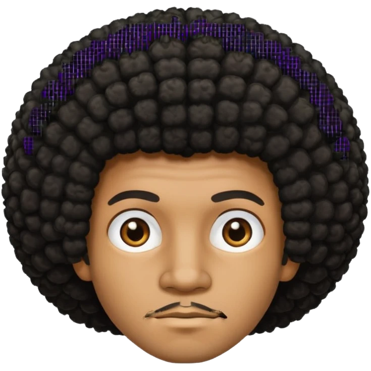  Afro not smiling and black skin color emoji male emoji