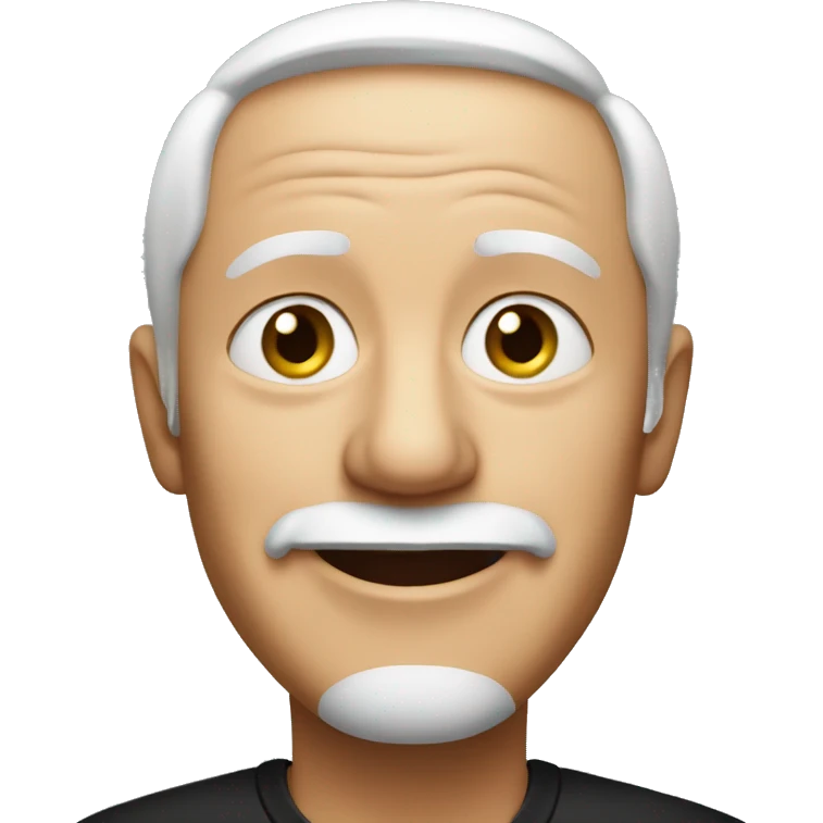 old man smiling in black shirt emoji