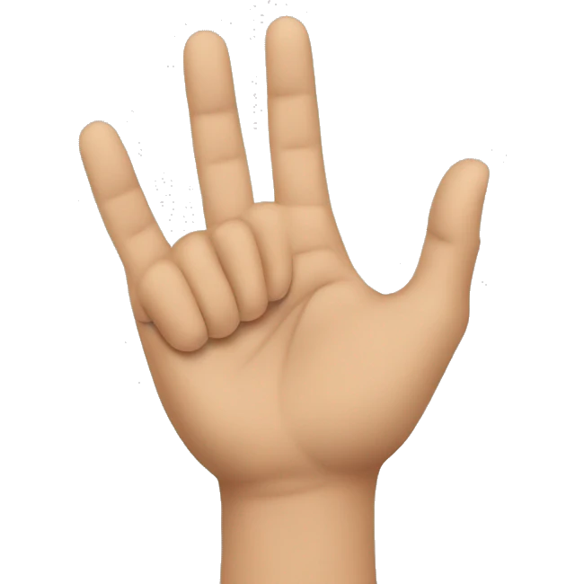 Simple 3 hand sign emoji