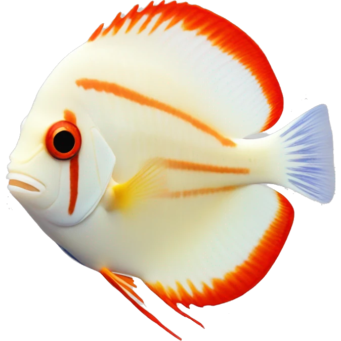 DISCUS SYMPHYSODON white orange red emoji
